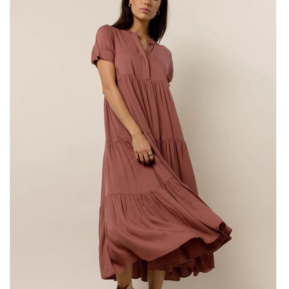 Bohme Amanda Tiered Dress in Raisin
